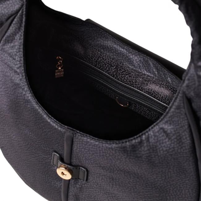 Borbonese Borsa Hobo Medium Dark Black - 91010120AJ0Y66 - 5