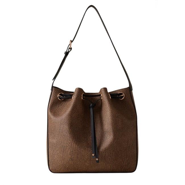 Borbonese Borsa a spalla Mareè Medium OP Naturale Nero - 910100580022311 - 1