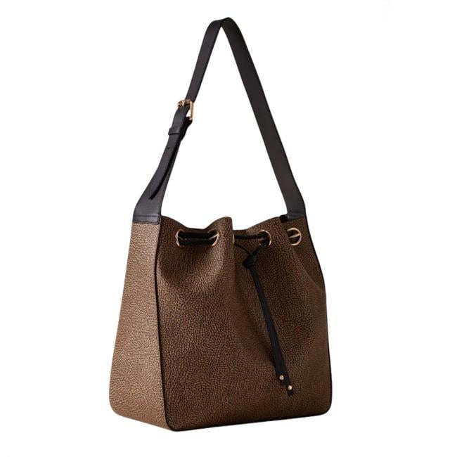 Borbonese Borsa a spalla Mareè Medium OP Naturale Nero - 910100580022311 - 3