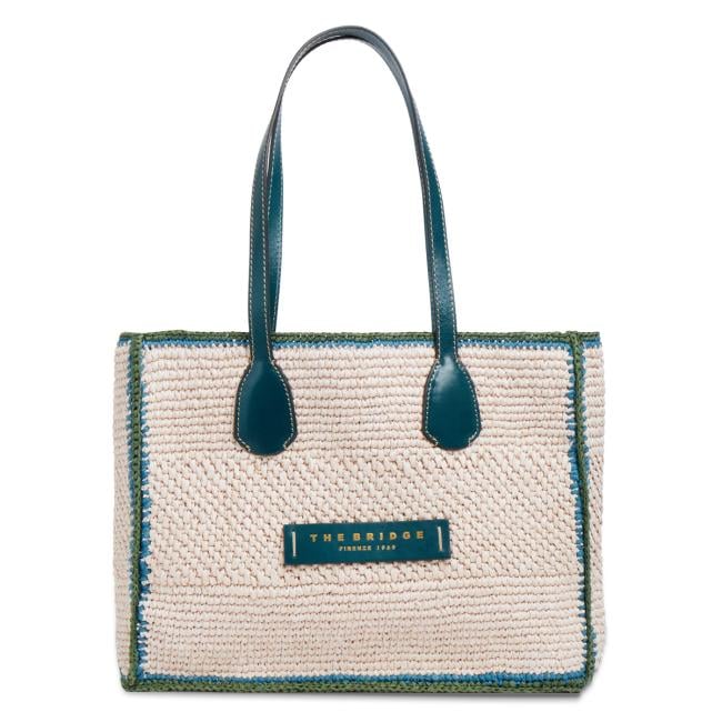 The Bridge Shopping Bag Luna in paglia Pavone - 1