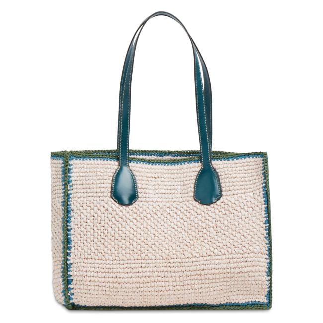 The Bridge Shopping Bag Luna in paglia Pavone - 3