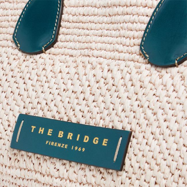 The Bridge Shopping Bag Luna in paglia Pavone - 4