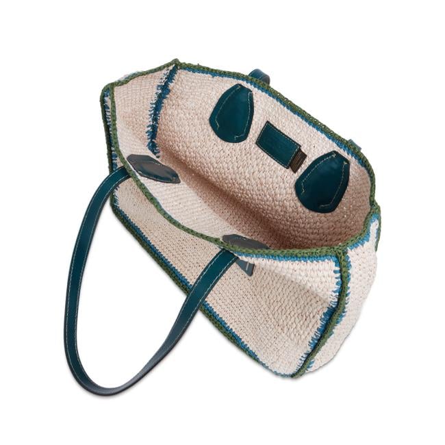 The Bridge Shopping Bag Luna in paglia Pavone - 5