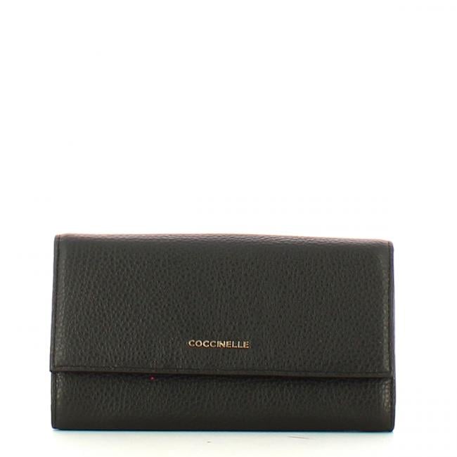 Coccinelle Portafoglio Metallic Soft Noir - 1
