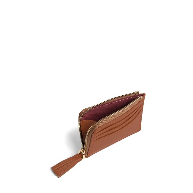 Coccinelle Bustina Porta Carte di Credito con nappina Cognac - 2