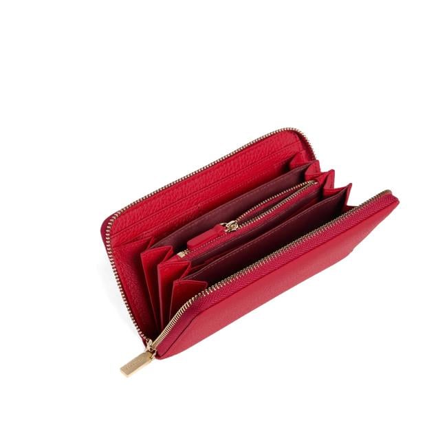 Coccinelle Portafoglio Metallic Soft Large Zip Around Scarlet - 3