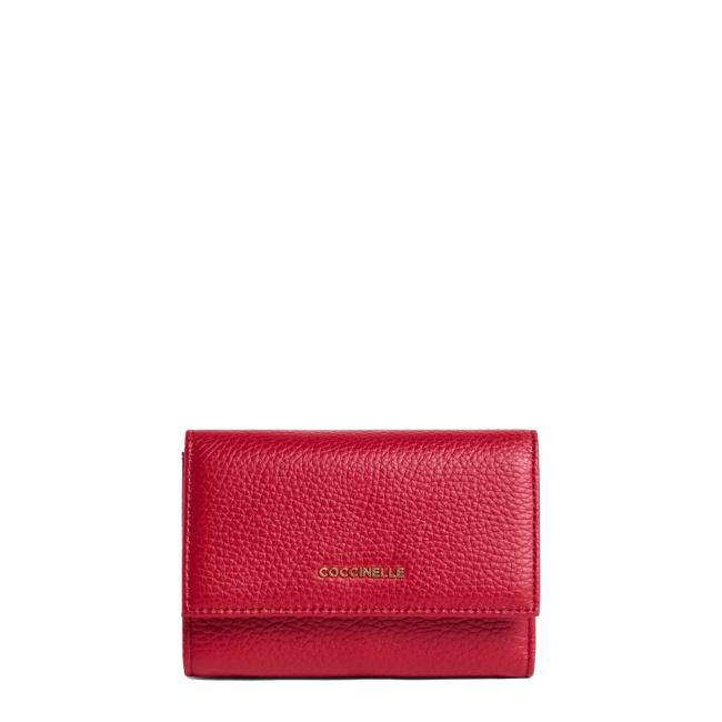 Coccinelle Portafoglio Medio Metallic Soft Scarlet - 1