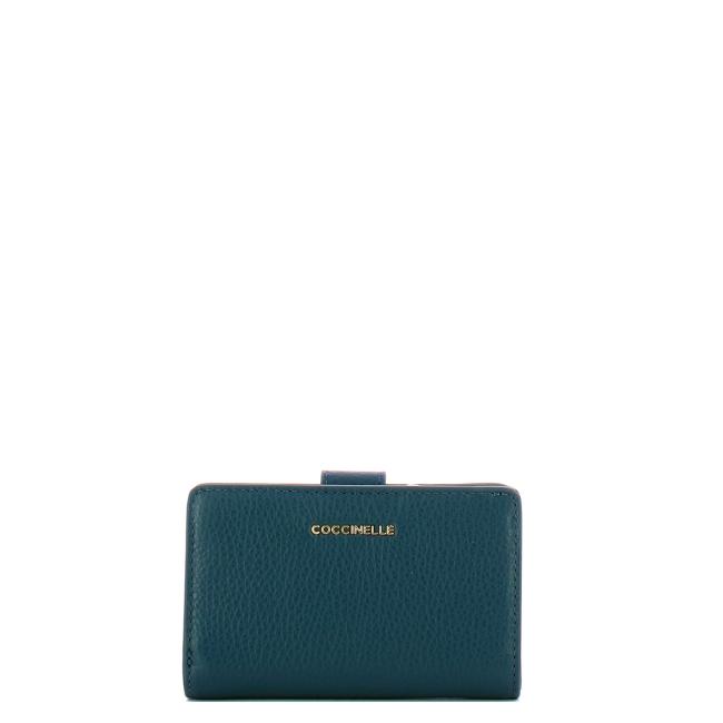 Coccinelle Portafoglio Medio Metallic Soft Deep Blu - 1