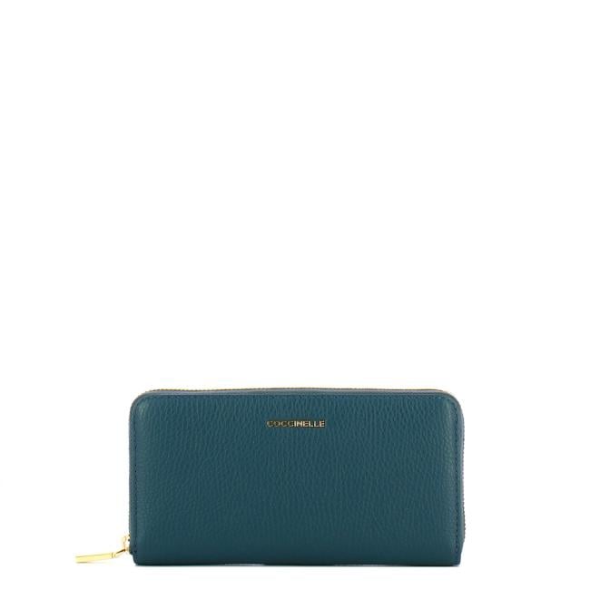 Coccinelle Portafoglio Metallic Soft Zip Around Deep Blue - 1