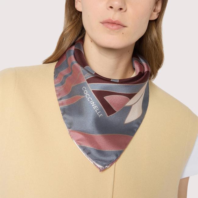Coccinelle Foulard 90x90 Maxi Snowdrops Multi Winter Rose - 2