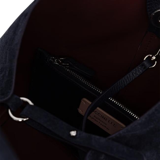 Coccinelle Borsa a spalla C-Easy Suede Midnight Blue - 4