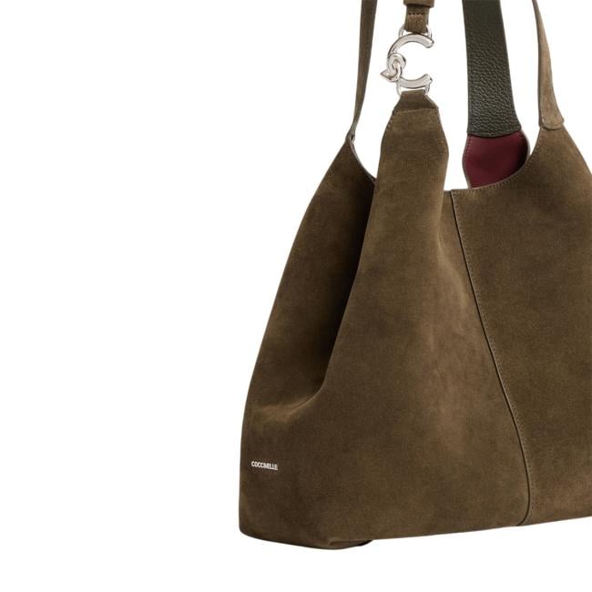 Coccinelle Borsa a spalla C-Easy Suede Fango - 3