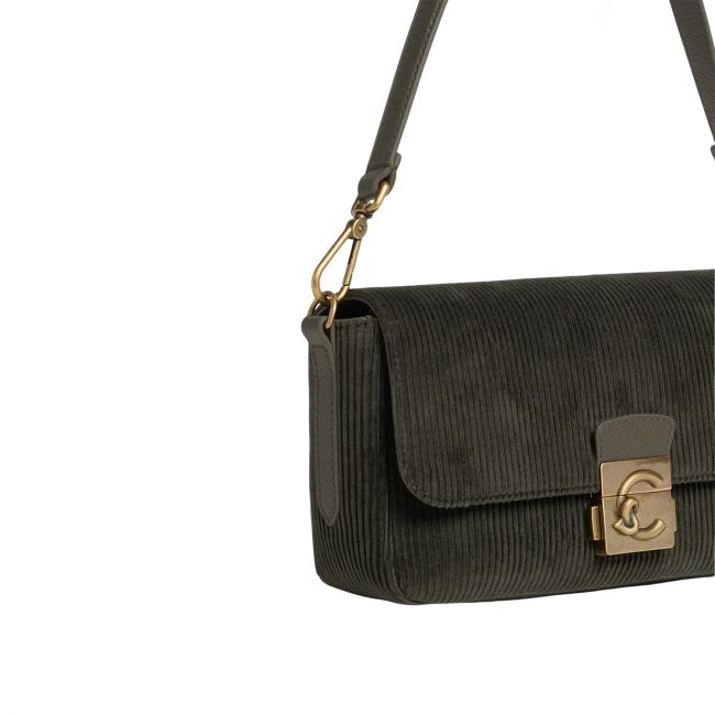 Coccinelle C-Me Lock Curduroy Medium Fango - 5