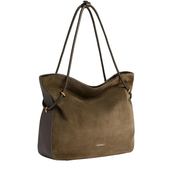 Coccinelle Borsa a spalla Lizzie suede Medium Fango - 2