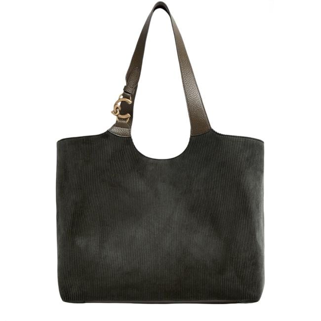 Coccinelle Borsa a spalla C-Easy corduroy Large Fango - 1