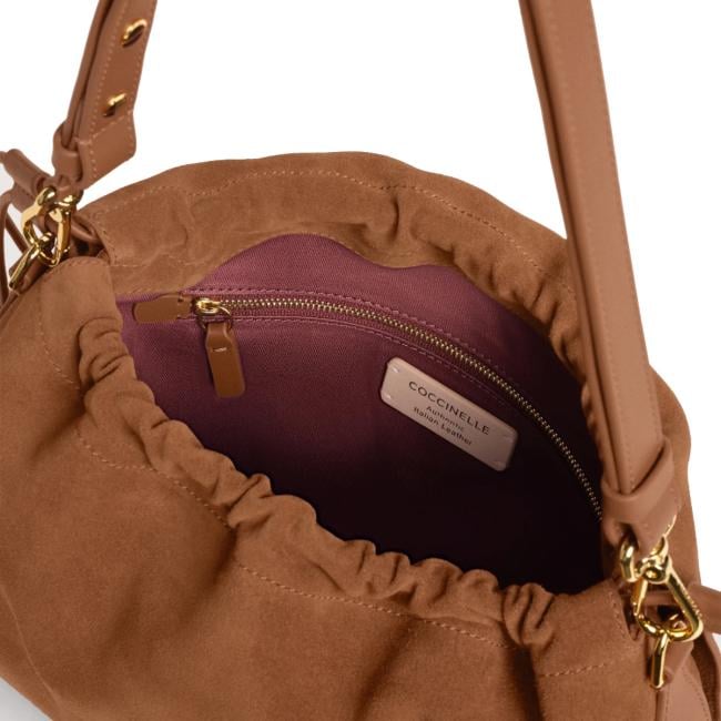 Coccinelle Borsa a spalla Lidia Suede Small Cognac - 4