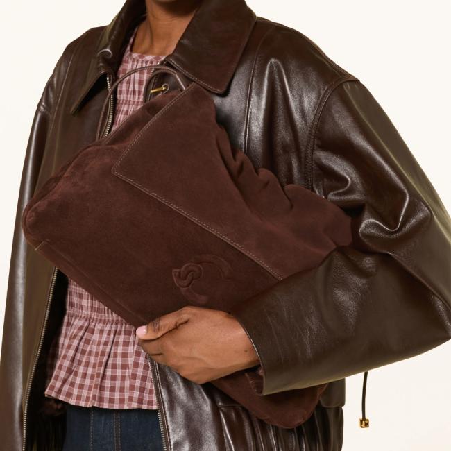 Coccinelle Borsa a spalla Lidia Suede Medium Brunette - 3
