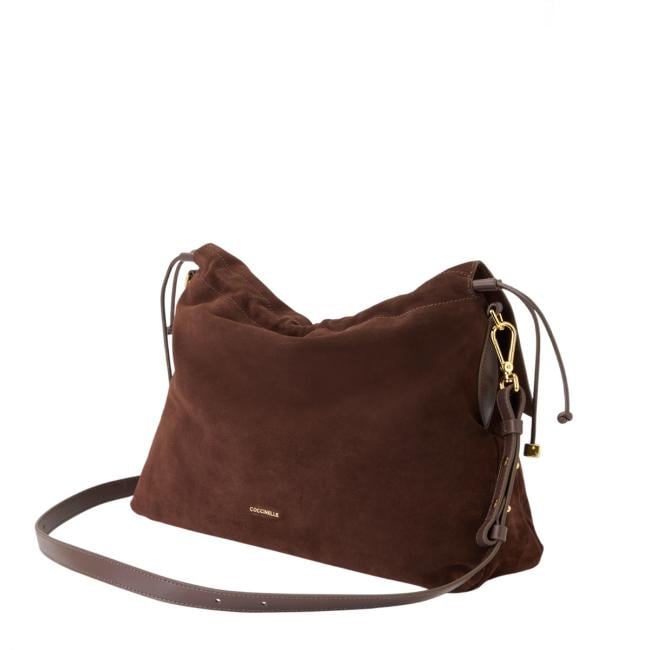 Coccinelle Borsa a spalla Lidia Suede Medium Brunette - 4