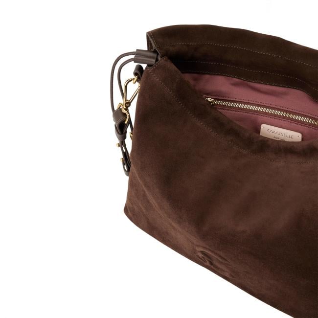 Coccinelle Borsa a spalla Lidia Suede Medium Brunette - 5