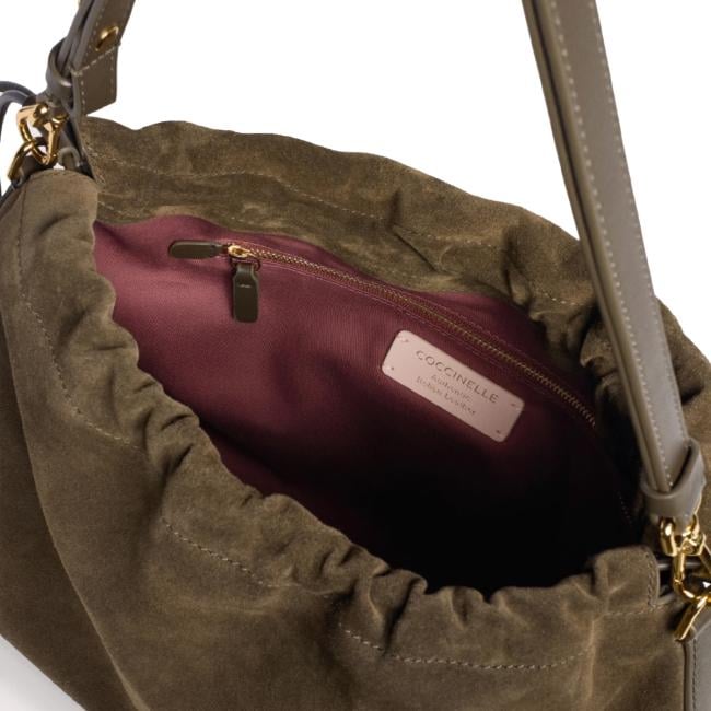 Coccinelle Borsa a spalla Lidia Suede Medium Fango - 4