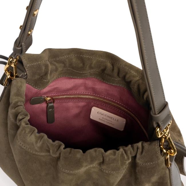 Coccinelle Borsa a spalla Lidia Suede Small Fango - 4