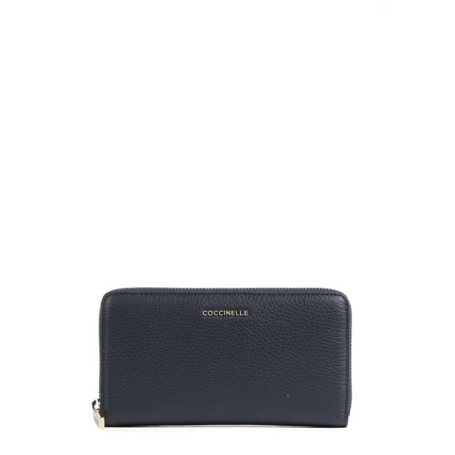 Coccinelle Portafoglio Metallic Soft Large Zip Around Midnight Blue - 1