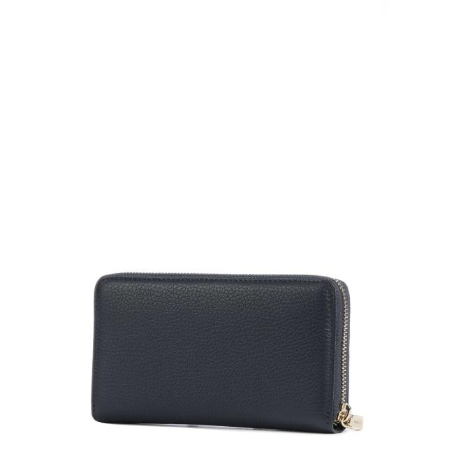 Coccinelle Portafoglio Metallic Soft Large Zip Around Midnight Blue - 3