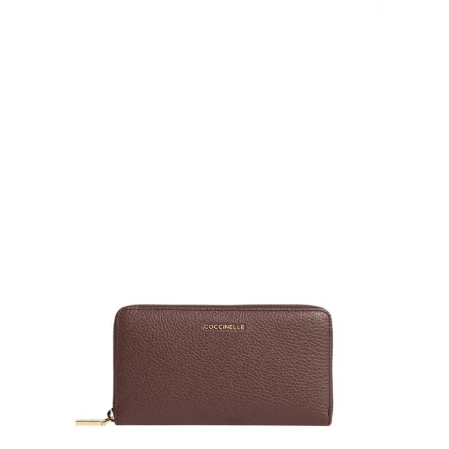 Coccinelle Portafoglio Metallic Soft Large Zip Around Berry - 1