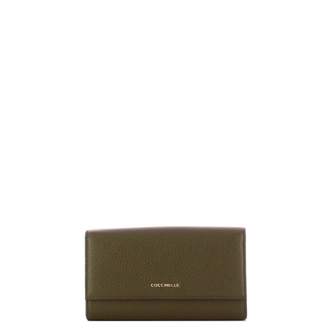 Coccinelle Portafoglio Metallic Soft Fango - 1
