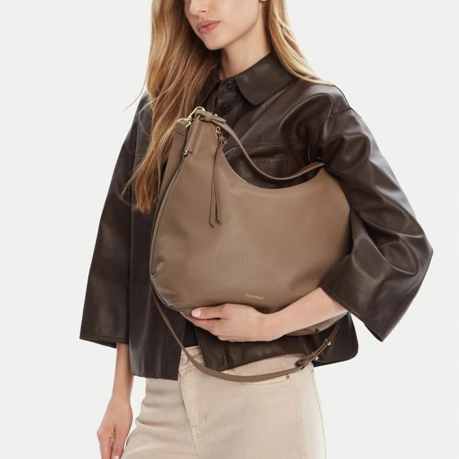 Coccinelle Rebekka hobo bag piccola Warm Taupe - E1T95130201 N59 - 2