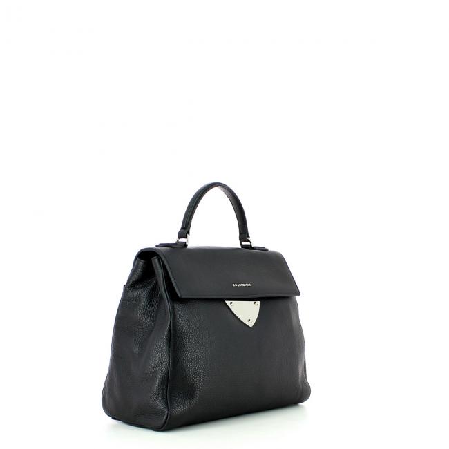 Leather Handbag-NERO-UN