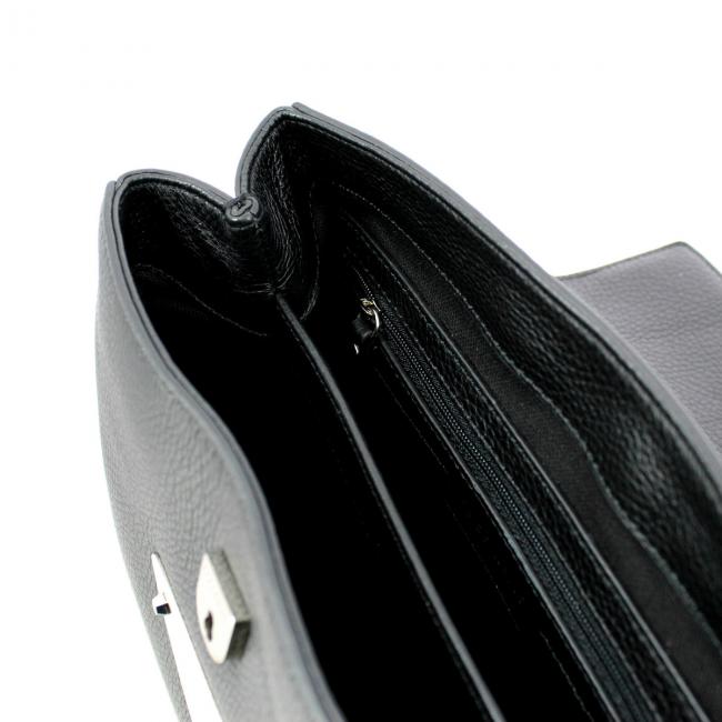 Leather Handbag-NERO-UN