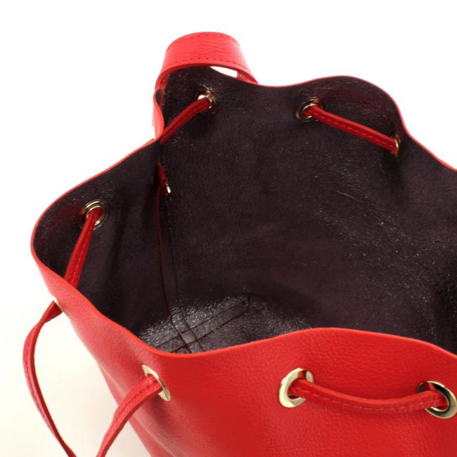 Leather Shoulder Bag-ROSSO215-UN