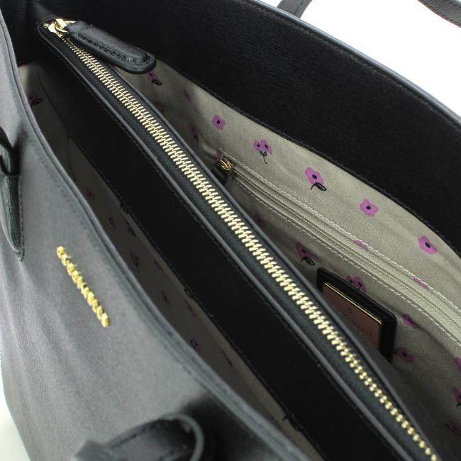 Shoulderbag in leather Saffiano-NOIR-UN