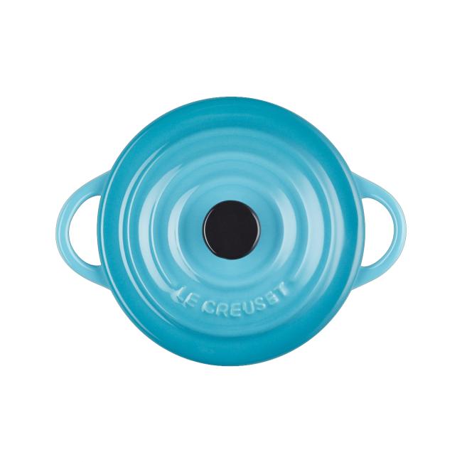 Le Creuset Mini Coccotte Rotonda 10 cm Blu Caribe - 4