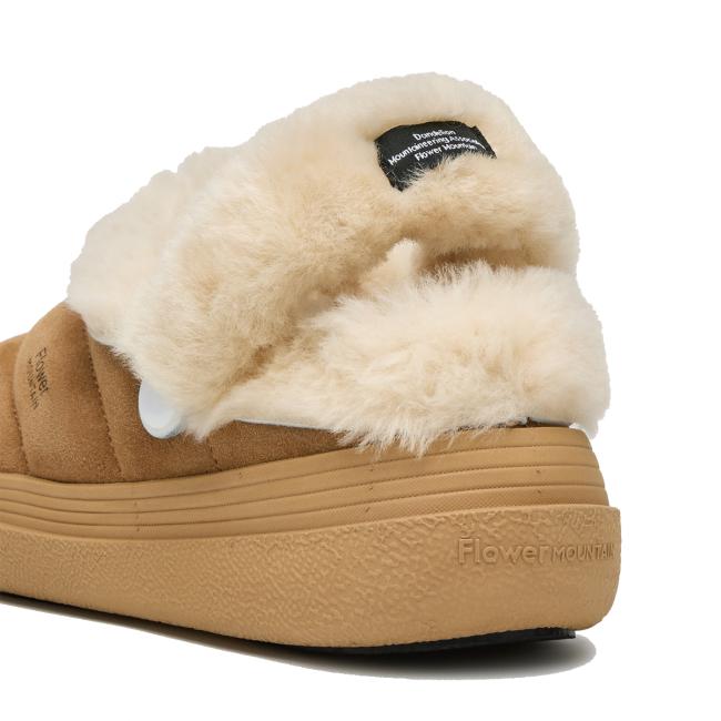 Flower Mountain Sneakers Fami Slipper Suede Shearling Brown - 5