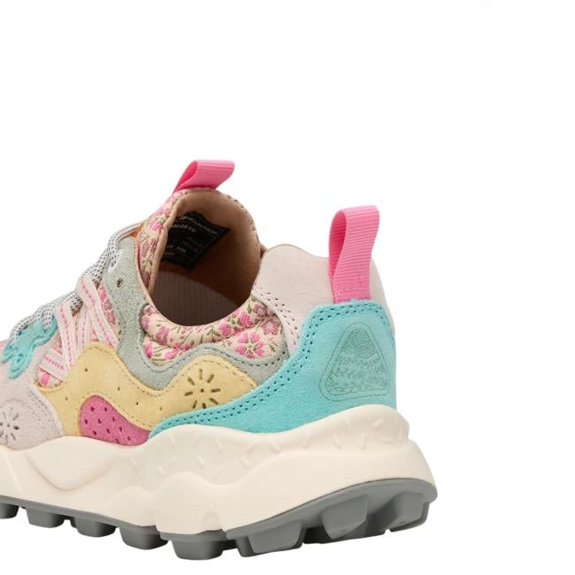 Flower Mountain Sneakers Donna Yamano 3 Suede/Nylon Leo Sage Pink Yellow - 5
