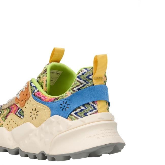Flower Mountain Sneakers Donna Koketsu Suede/Weave Fuchsia Azure Yellow - 5