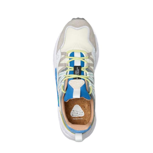 Flower Mountain Sneakers Uomo Washi Suede/Nylon Grey White Azure - 3