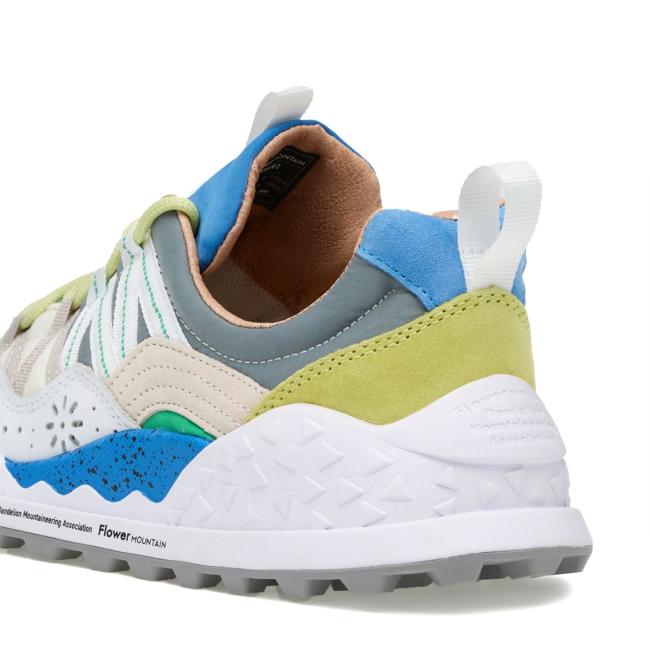 Flower Mountain Sneakers Uomo Washi Suede/Nylon Grey White Azure - 5