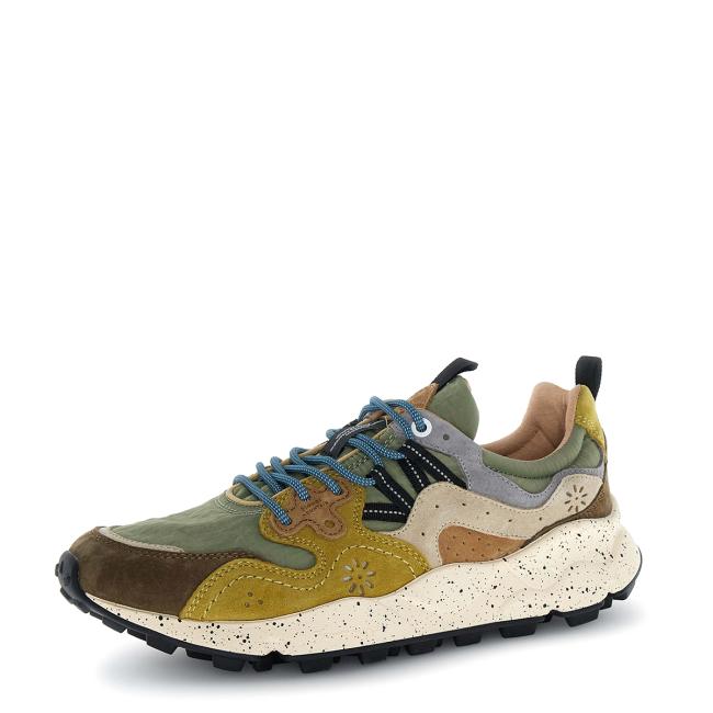 Flower Mountain Sneakers Uomo Yamano 3 Suede/Nylon Brown Military Cognac - 5