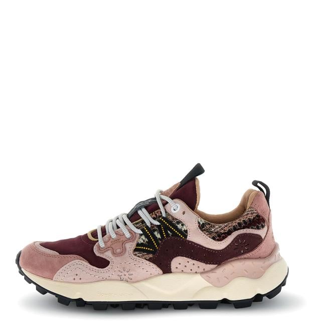 Flower Mountain Sneakers Donna Yamano 3 Suede/Woolen Knitting Purple Pink Brown - 1