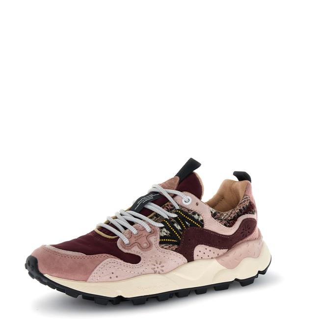 Flower Mountain Sneakers Donna Yamano 3 Suede/Woolen Knitting Purple Pink Brown - 5