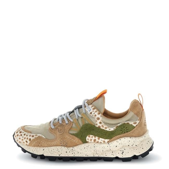 Flower Mountain Sneakers Donna Yamano 3 Cow Velour Beige Cognac Brown - 1