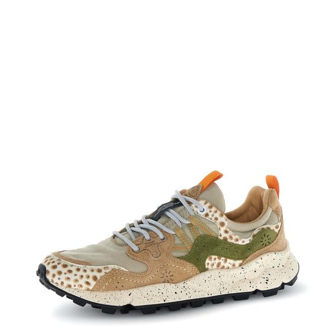 Flower Mountain Sneakers Donna Yamano 3 Cow Velour Beige Cognac Brown - 5