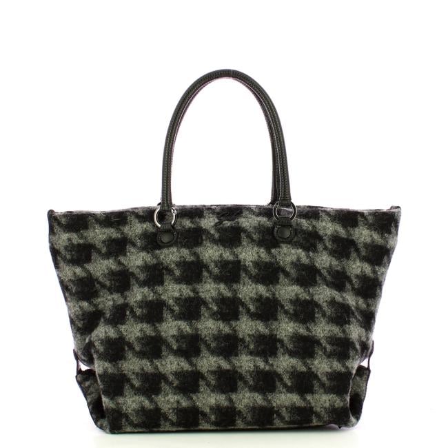 Gabs Borsa Aretha L Tessuto Nappa Nero Grigio - 6