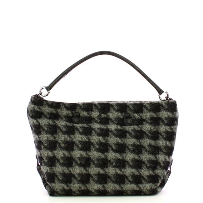 Gabs Borsa Aretha L Tessuto Nappa Nero Grigio - 7