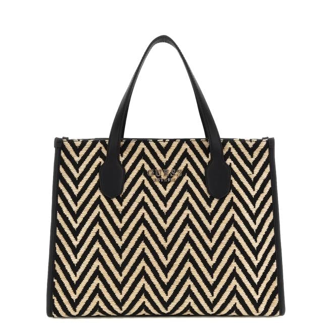 Guess Borsa a mano Silvana rafia Black - 1