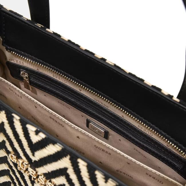 Guess Borsa a mano Silvana rafia Black - 4