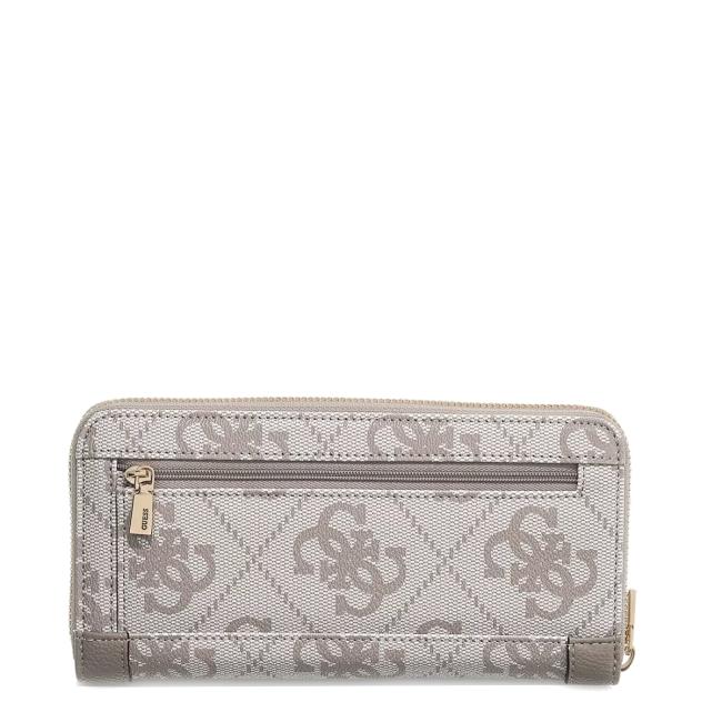 Guess Portafoglio Karnilla Zip Around Dark Taupe Logo - 2